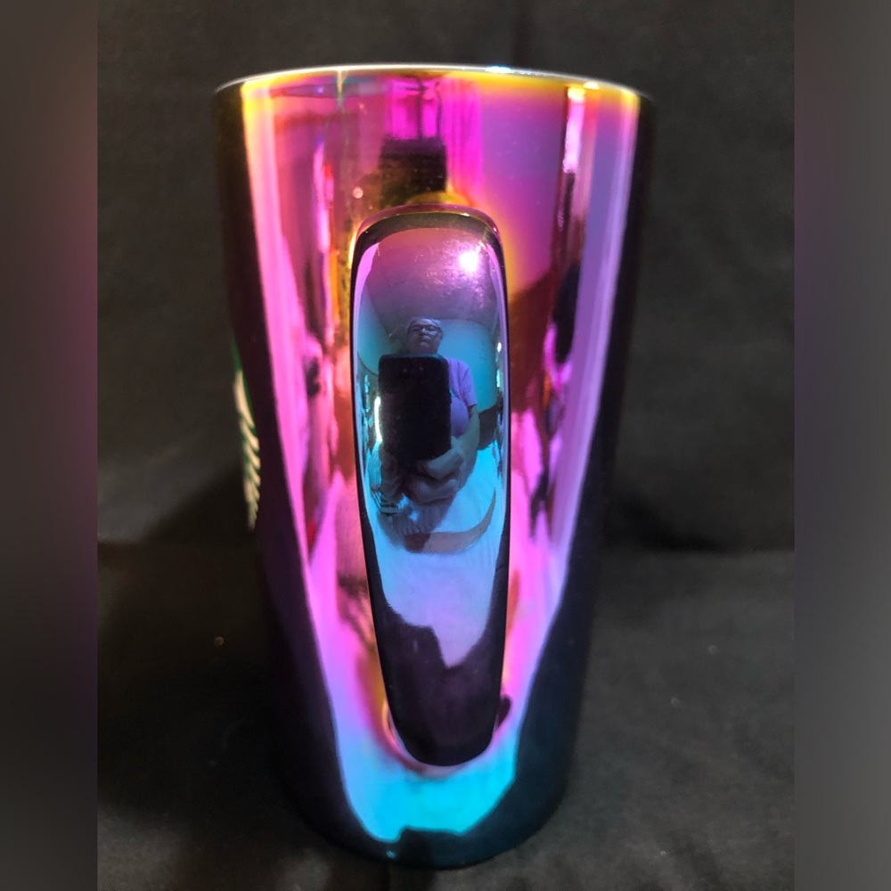 STARBUCKS COFFEE MUG 16oz Rainbow Holographic Iridescent Oil Slick 2022 Holiday - Picture 2 of 11